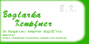 boglarka kempfner business card